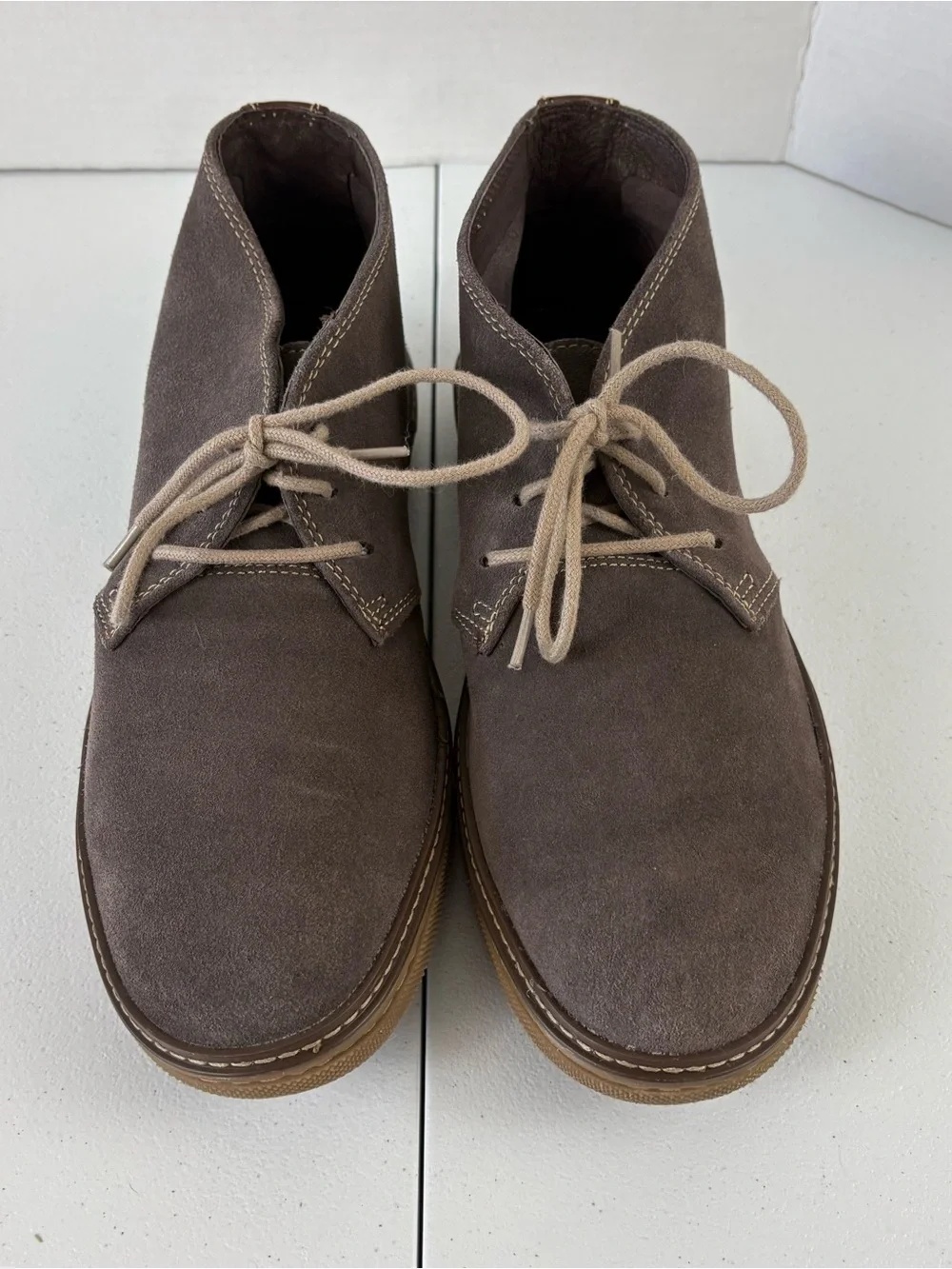 Johnston & Murphy Wallace Chukka Boots Taupe Suede Mens Sz 10M Shoes E15